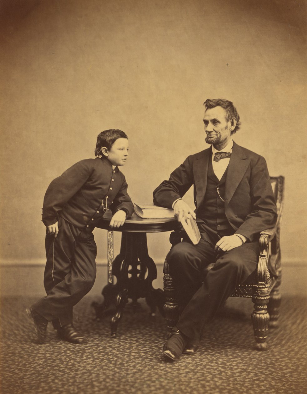 Abraham Lincoln ve oğlu Thomas (Tad) by Alexander Gardner