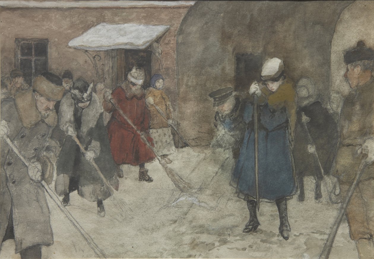 Kar temizleme, yaklaşık 1921 by Alexander Ivanovich Vakhrameyev