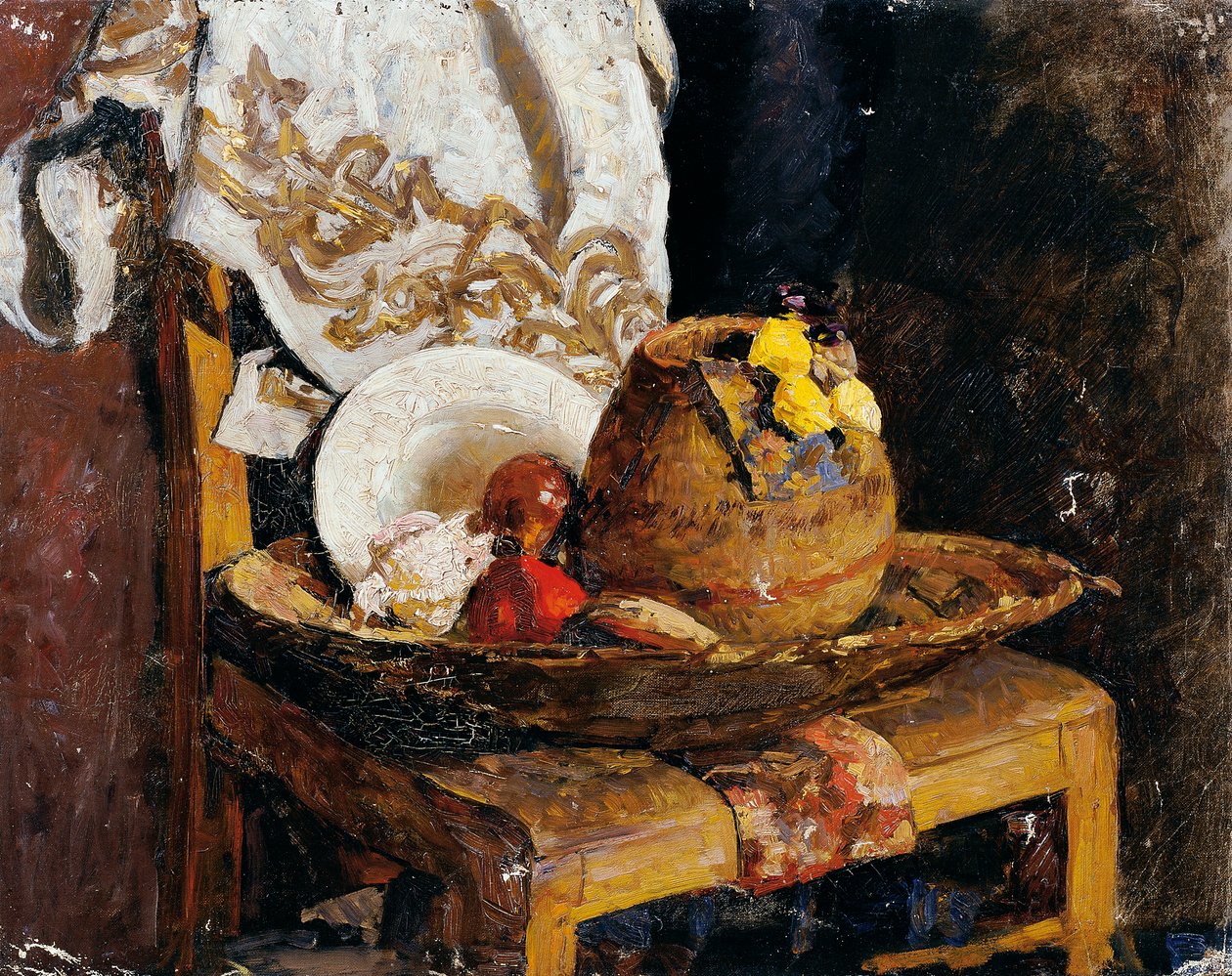 Sürahi ve Meyve ile Natürmort by Alexander Rothaug