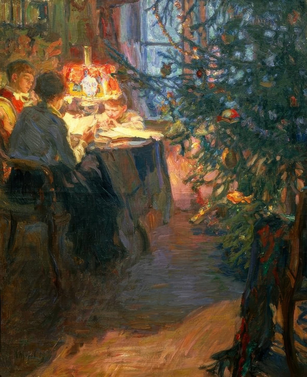 Ailede Noel ağacı by Alexander Viktorowitsch Morawow