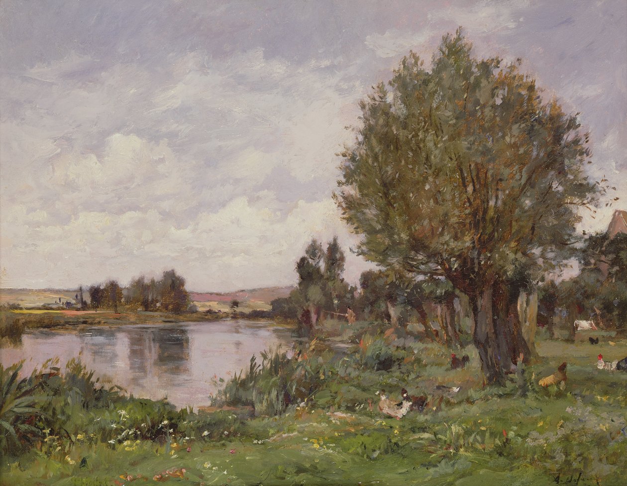 Kırsal nehir sahnesi, 1875 by Alexandre Defaux