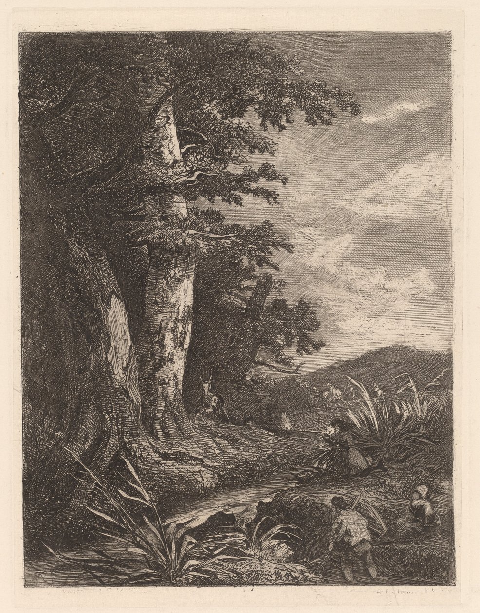 Dere kenarında geyik by Alexandre Calame