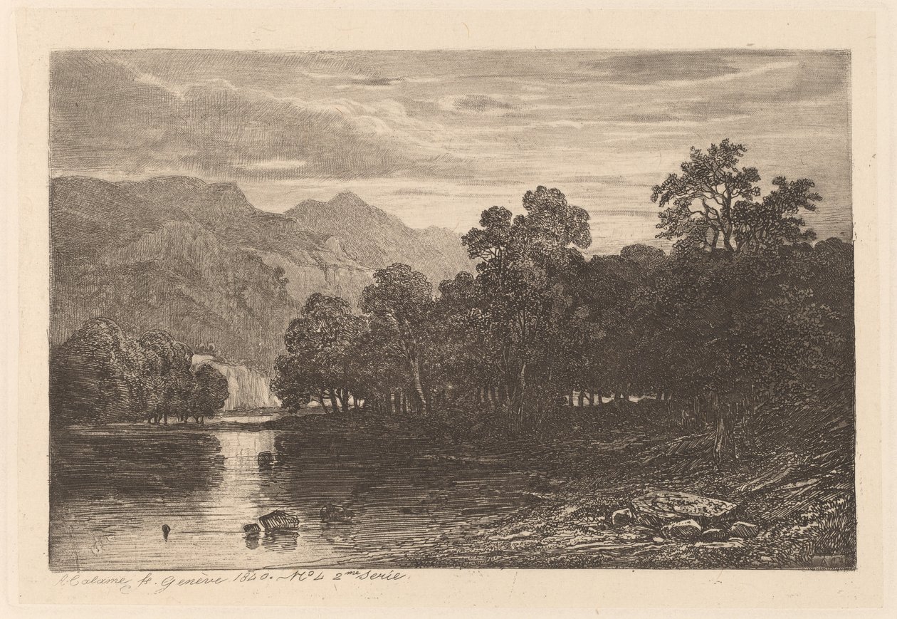 dağ nehir by Alexandre Calame