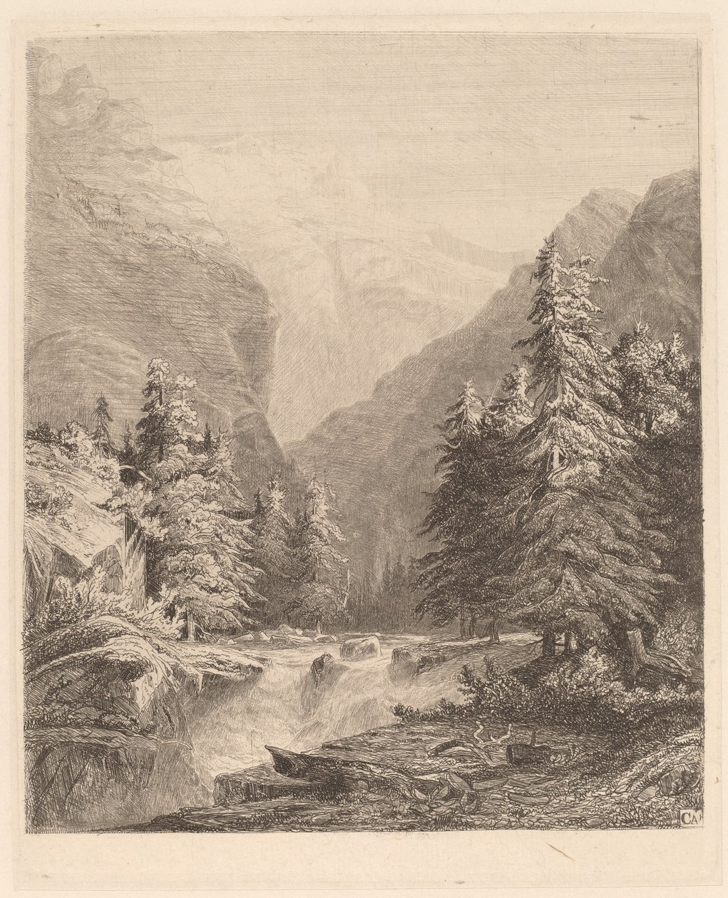 Dağ Şelalesi by Alexandre Calame
