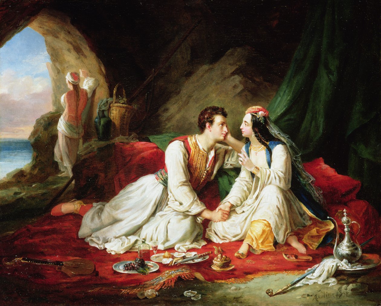 Byron, Don Juan rolünde, Haidee ile, 1831 by Alexandre Colin