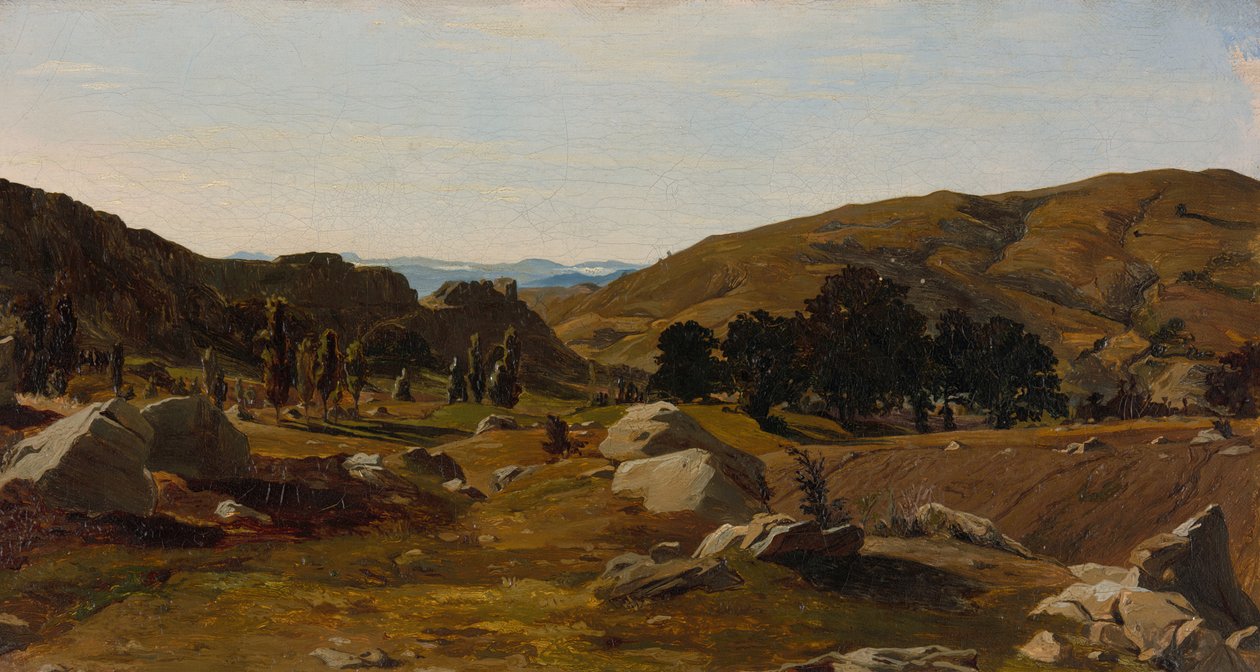 Chiusi yakınlarındaki manzara, Toskana, 1841. by Alexandre Desgoffe