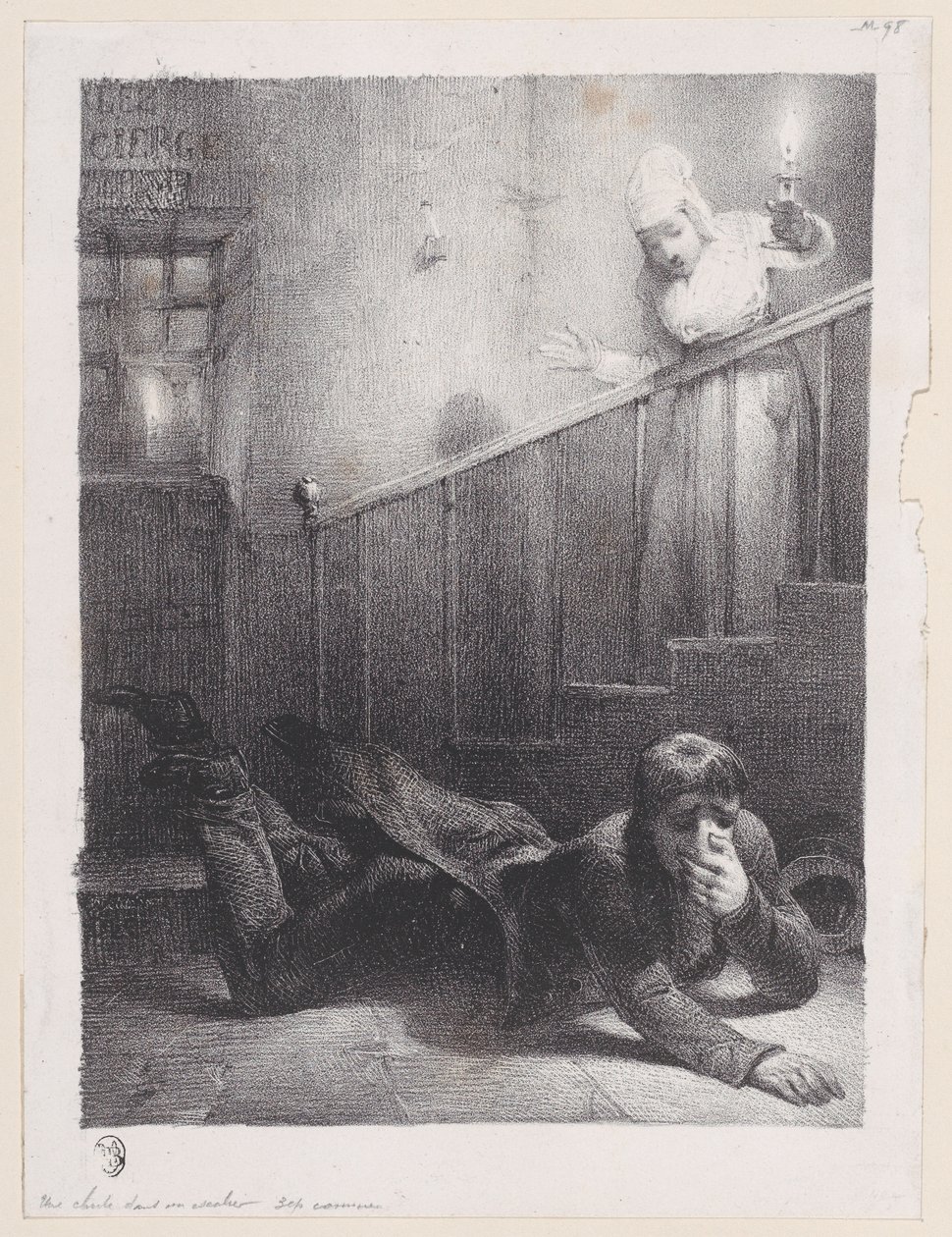 Merdivenlerden Düşüş, 1834-35. by Alexandre Gabriel Decamps