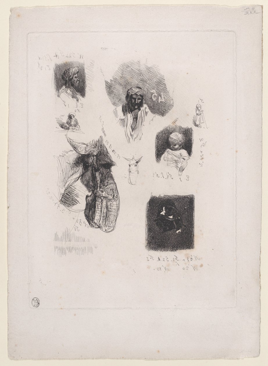 Eskiz Yaprağı, 1833-38. by Alexandre Gabriel Decamps