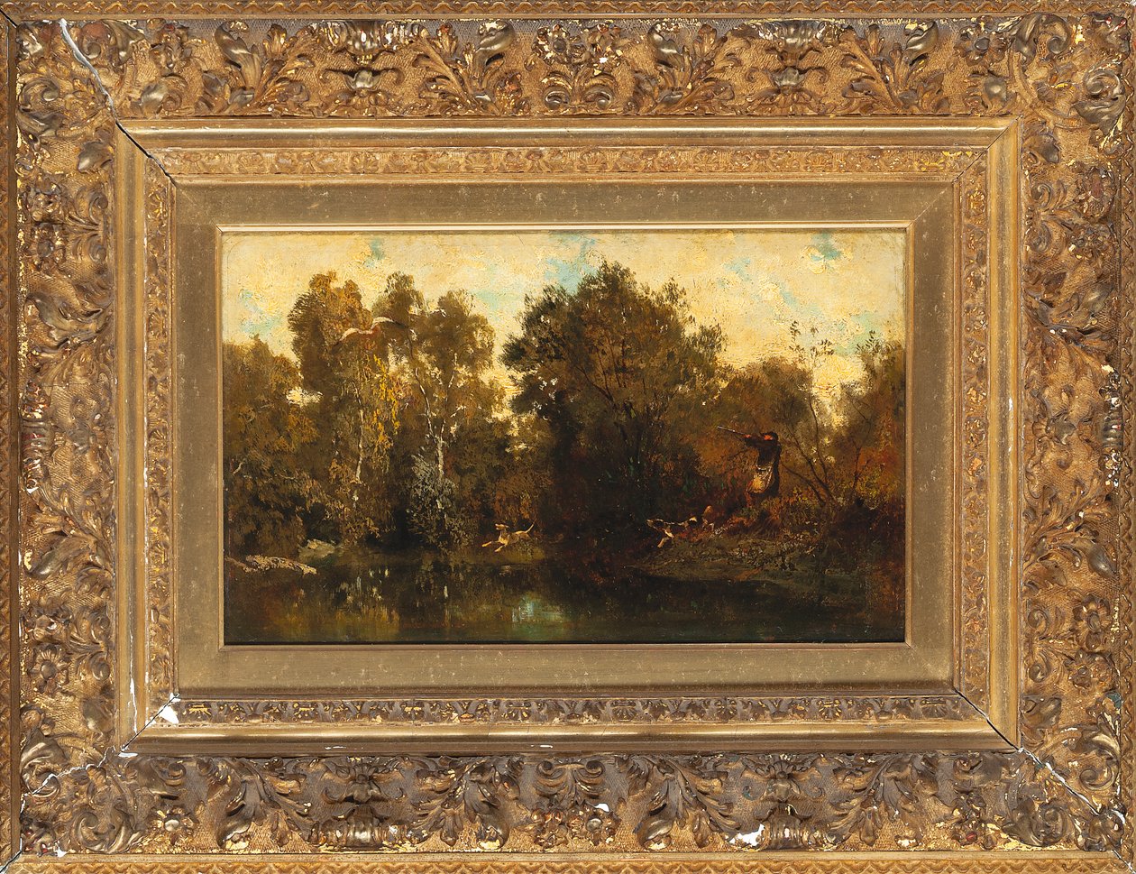 Ormanlık bir havuzda çekim by Alexandre Gabriel Decamps
