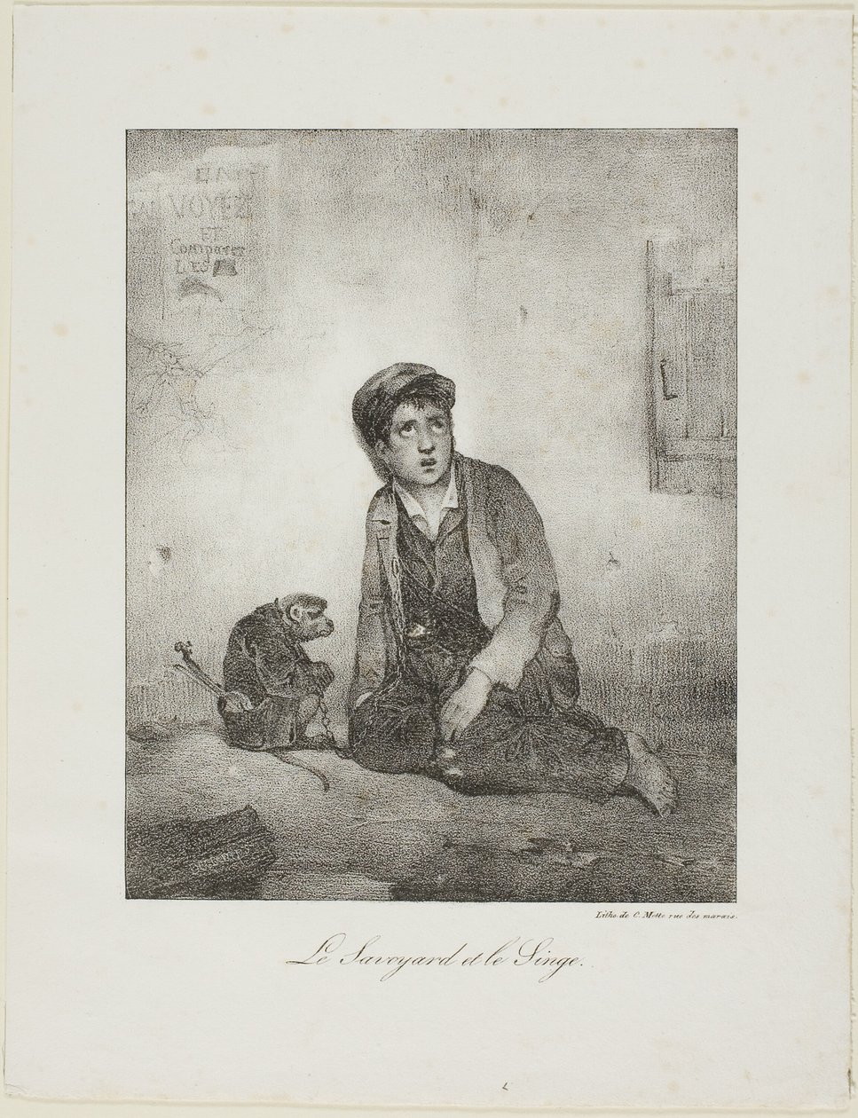 Savoyard ve Maymun by Alexandre Gabriel Decamps