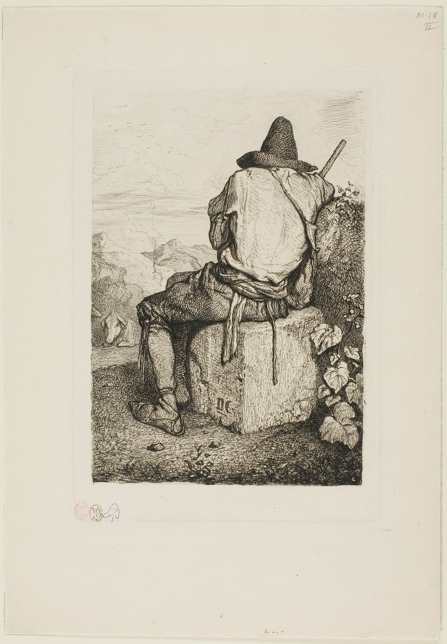 domuz çobanı by Alexandre Gabriel Decamps