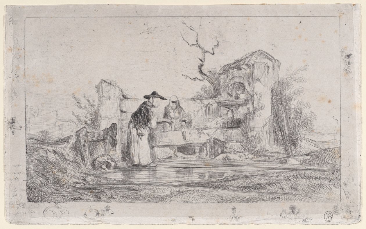 Çamaşırcı Kadınlar, 1833-38. by Alexandre Gabriel Decamps