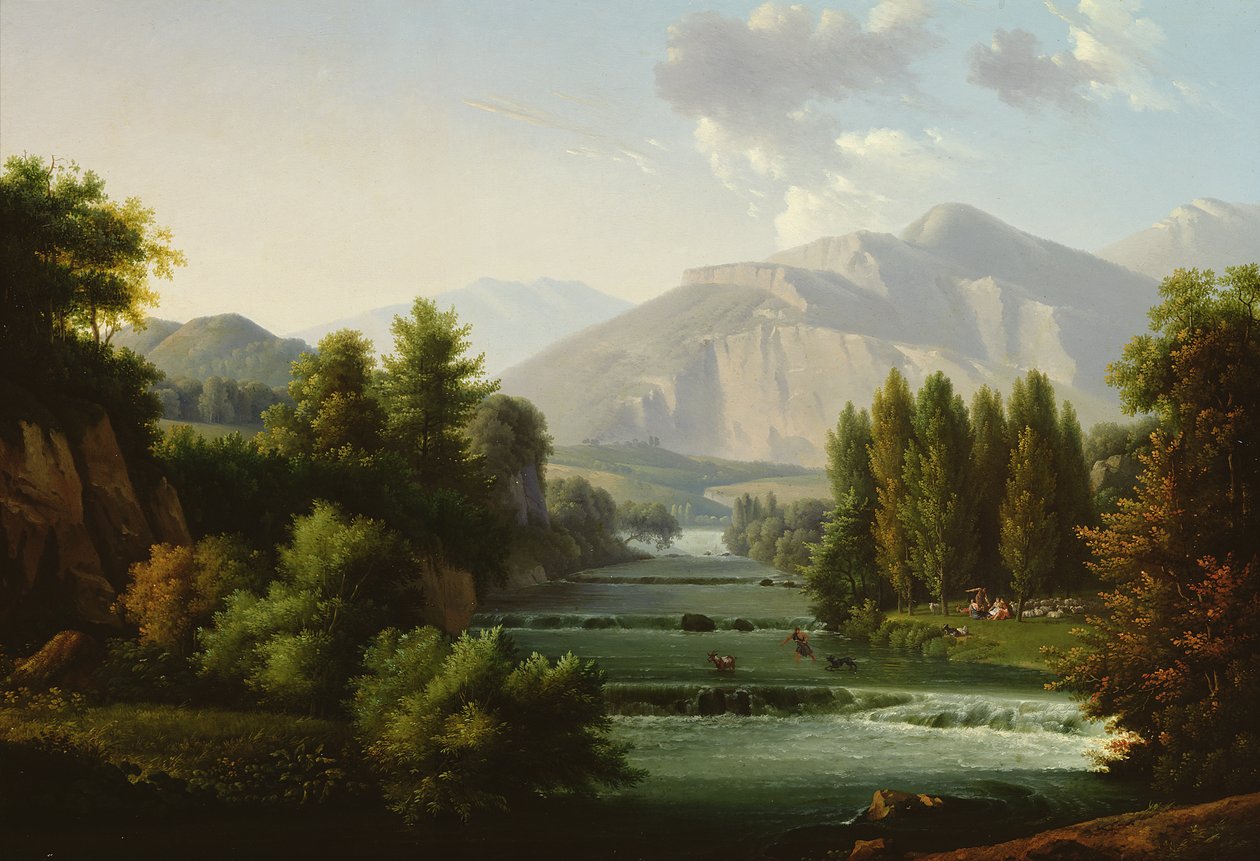 Dağlık manzara by Alexandre Hyacinthe Dunouy