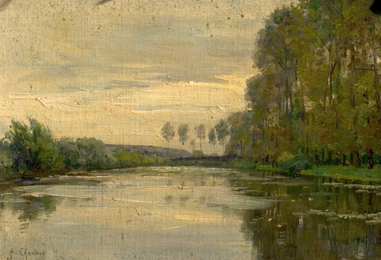 Nehir Manzarası, Aşağı Loire, Fransa by Alexandre Jacques Chantron