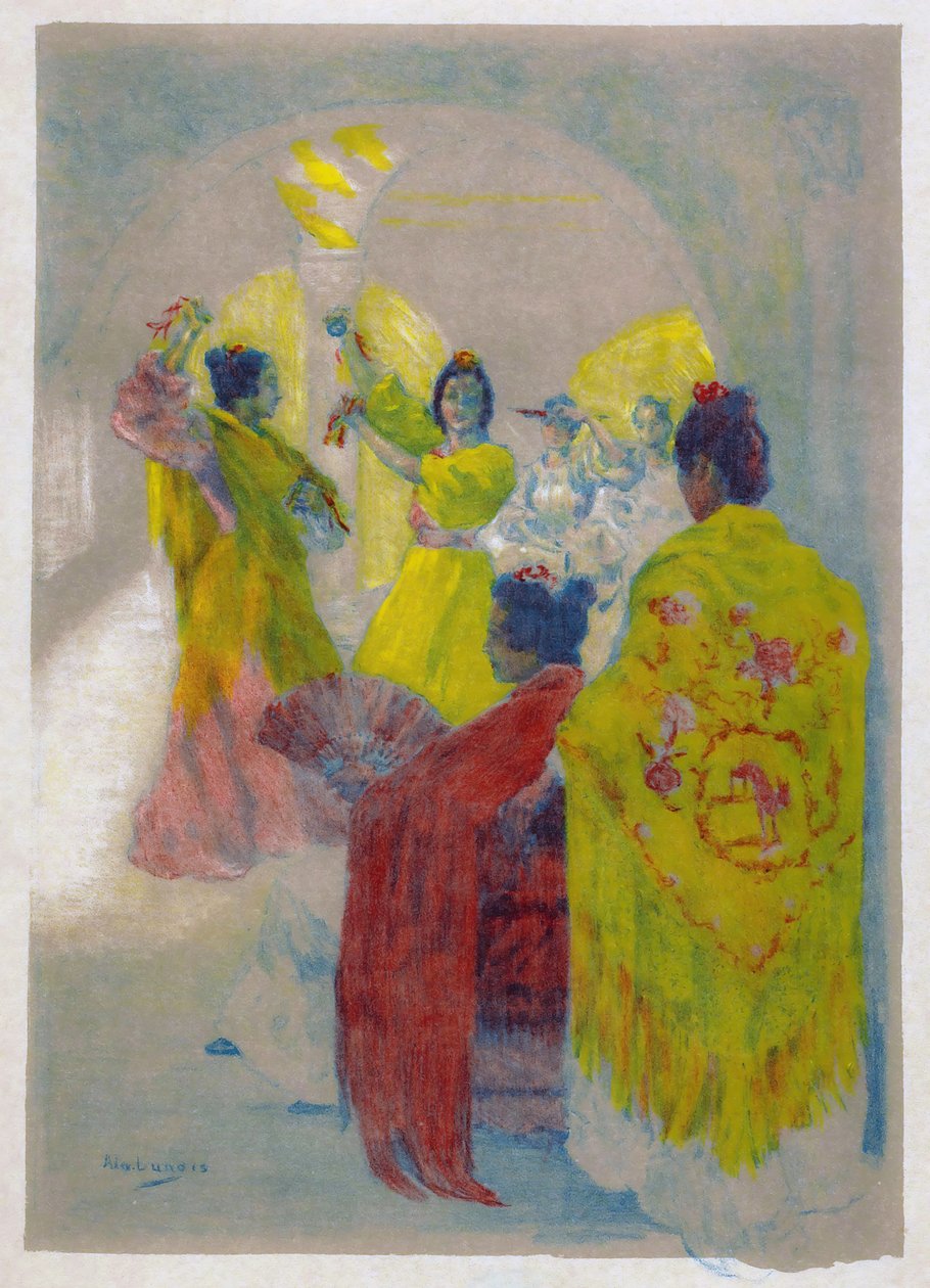 Flamenko dansı, Sevilla, İspanya. by Alexandre Lunois