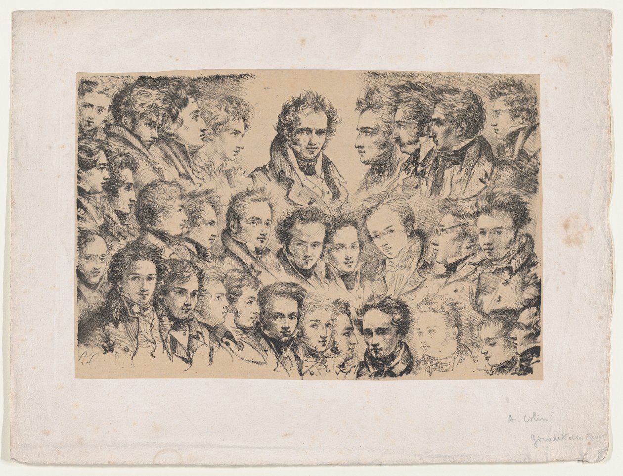 Girodet ve Öğrencileri, yak. 1817. by Alexandre Marie Colin
