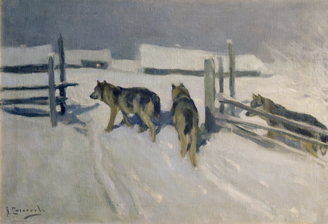 Kurtlar, Kış Gecesi, c.1910 by Alexei Steipanovitch Stepanov