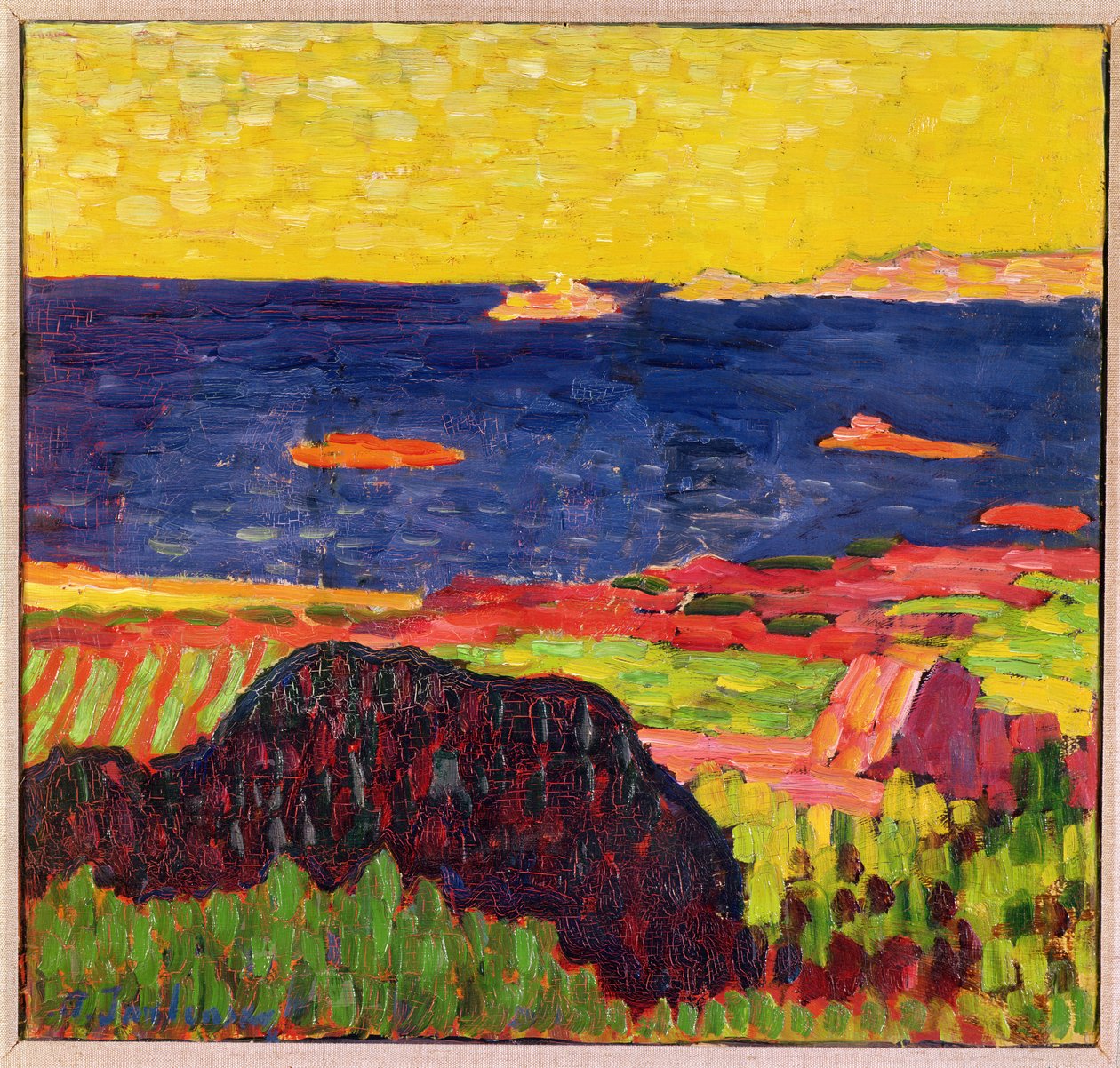 Carantec yakınlarındaki Sahil. 1905-06 (karttaki yağ) by Alexej von Jawlensky