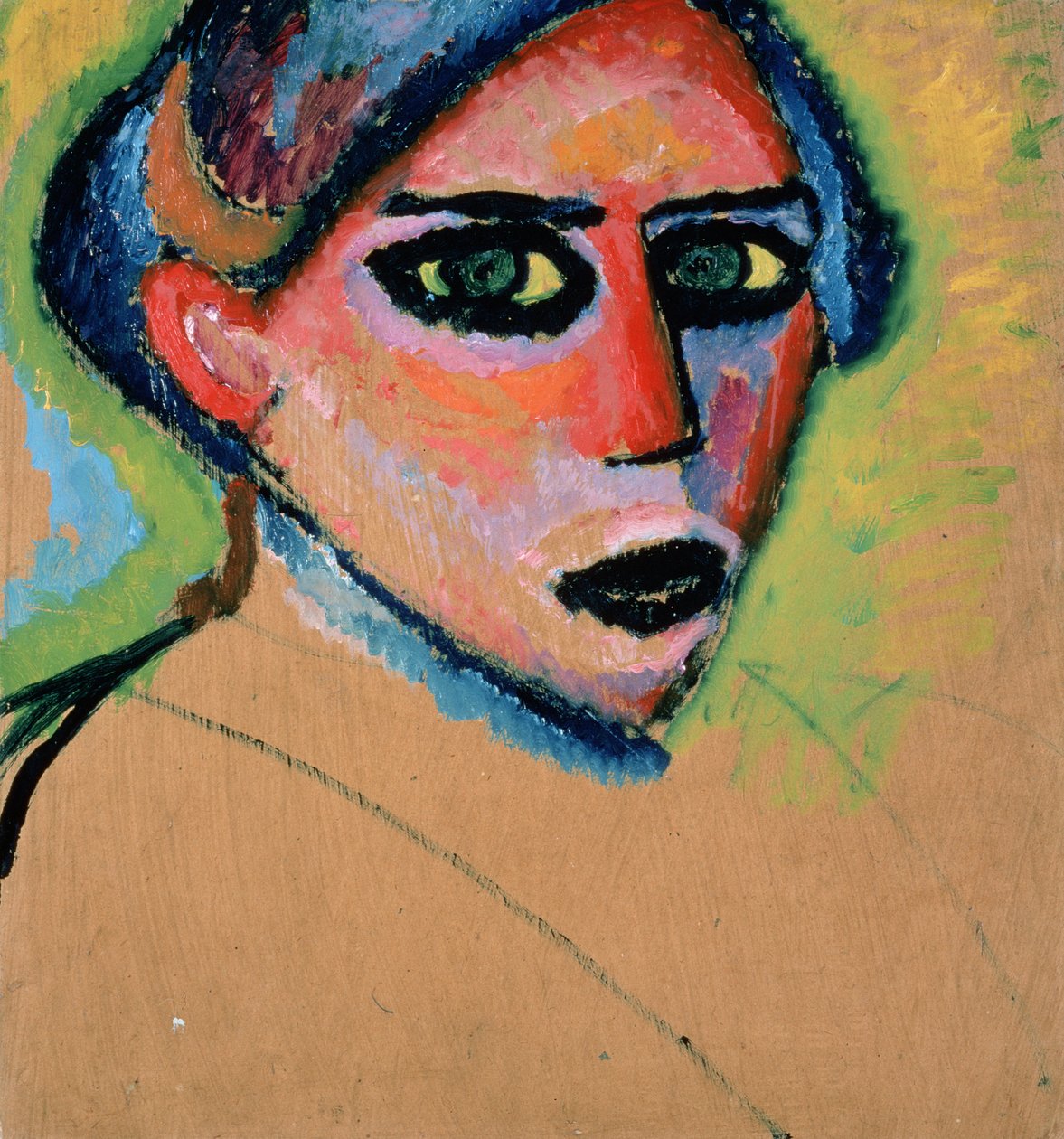 Kadının başı, 1911 (karton üzerine yağlı boya) by Alexej von Jawlensky