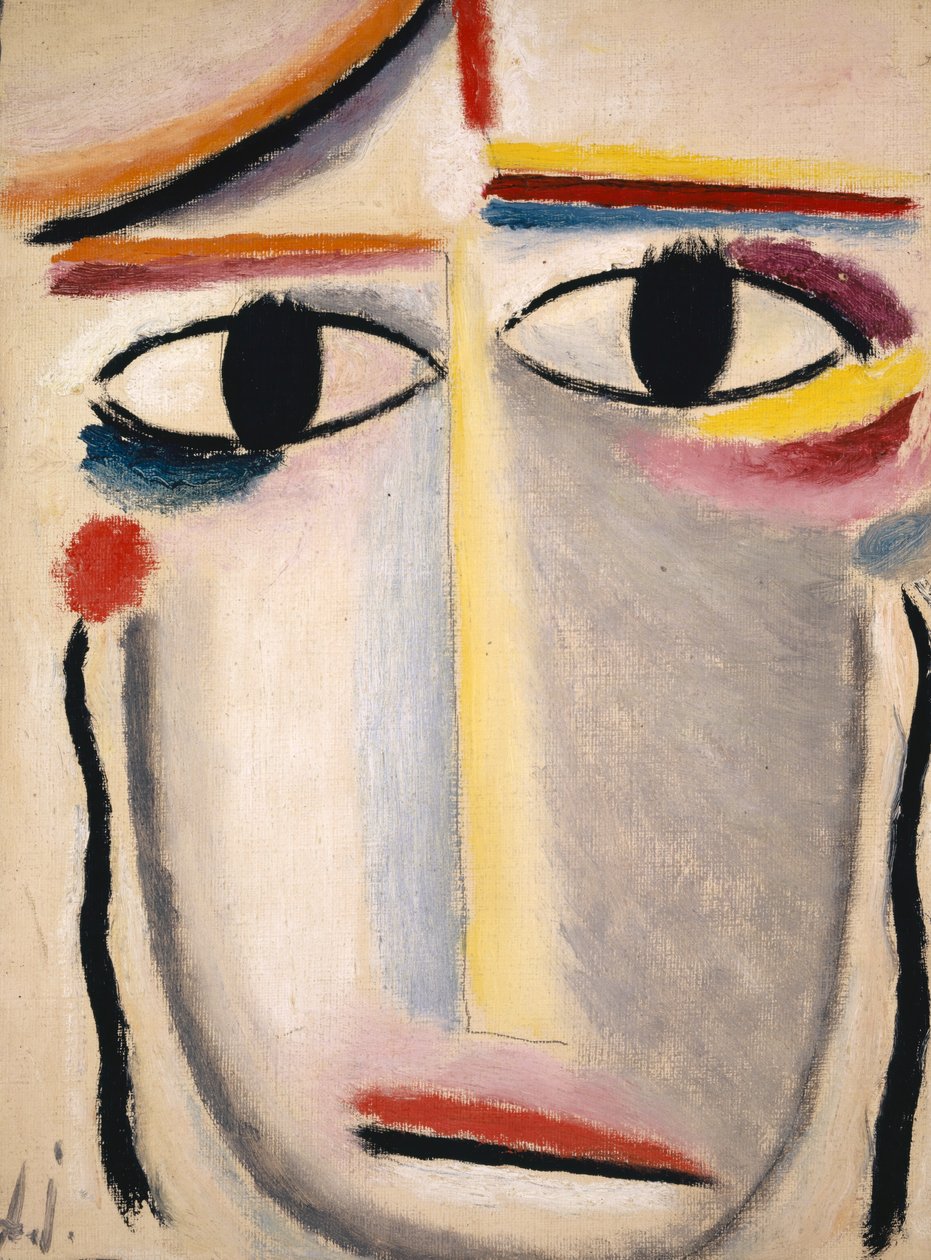 Kadın Baş, 1919-20 (karton üzerine yağlı boya) by Alexej von Jawlensky