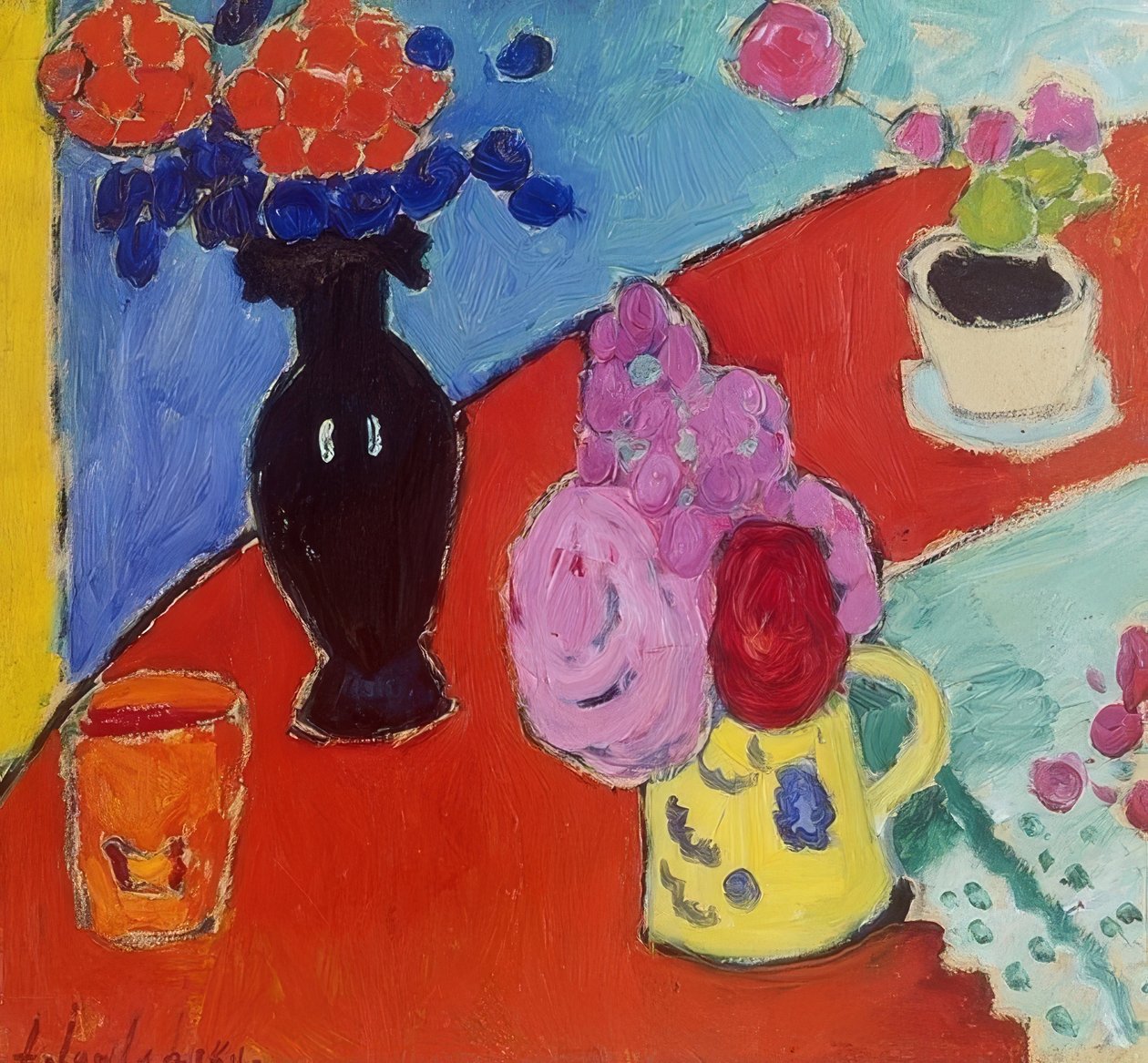 Vazo ve sürahi ile natürmort. 1909 by Alexej von Jawlensky