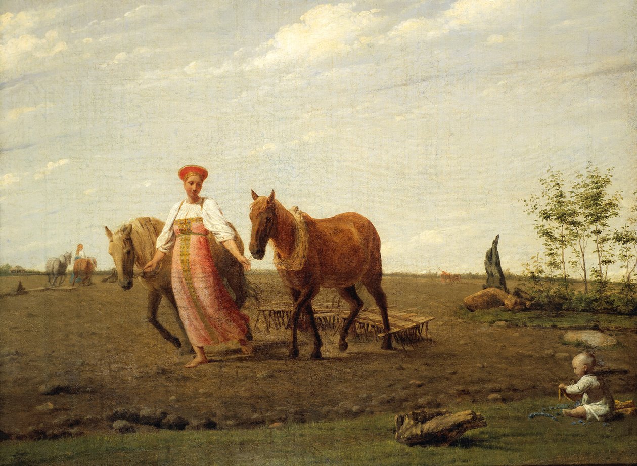mera üzerinde. Bahar by Alexey Venetsianov
