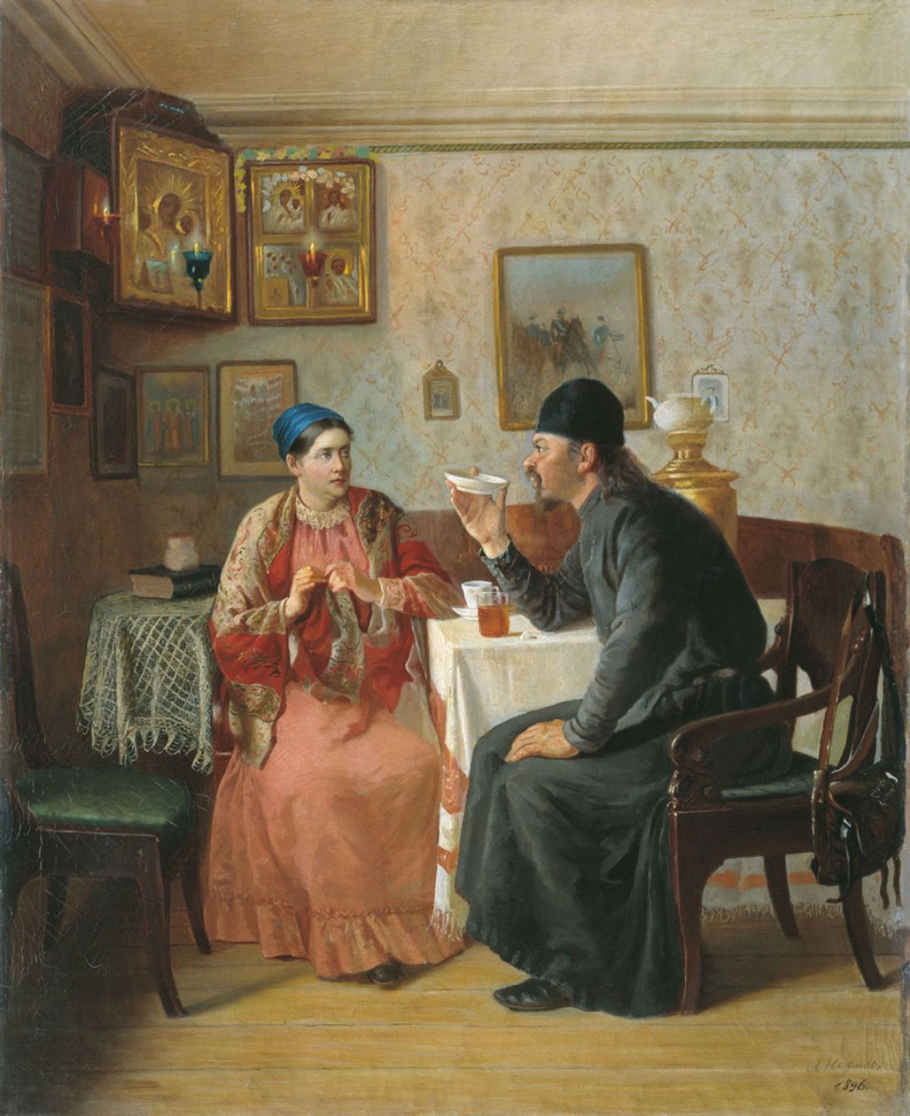 Çay içme, 1895 by Alexey Avvakumovich Naumov