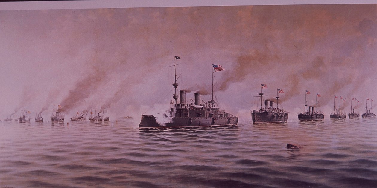 1898 İspanyol-Amerikan Savaşı, Manila Körfezi Savaşı by Alfonso Sanz