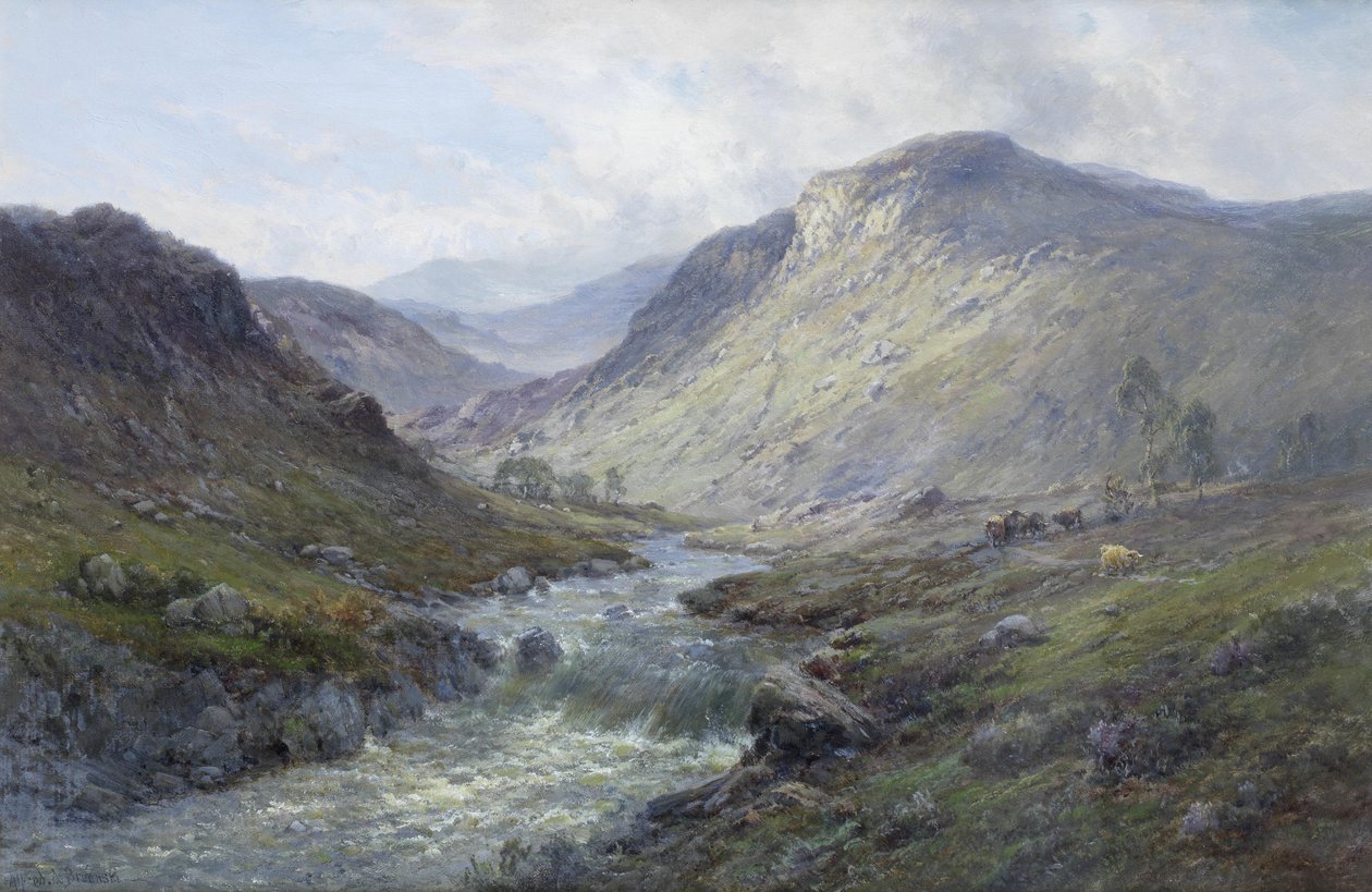 Perthshire nehri veya Yakın Callander by Alfred de Breanski