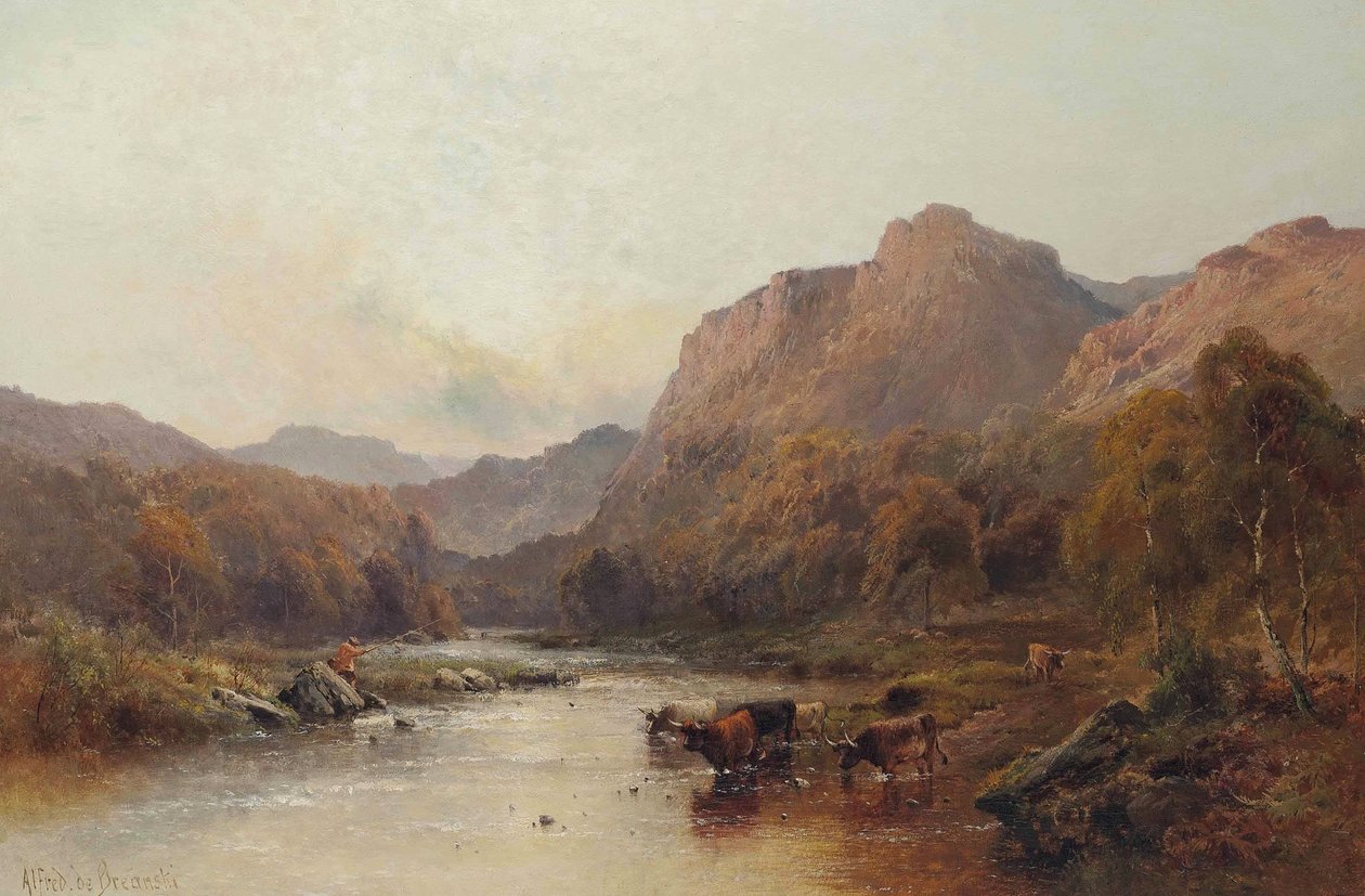 Castle Campbell dere by Alfred de Breanski
