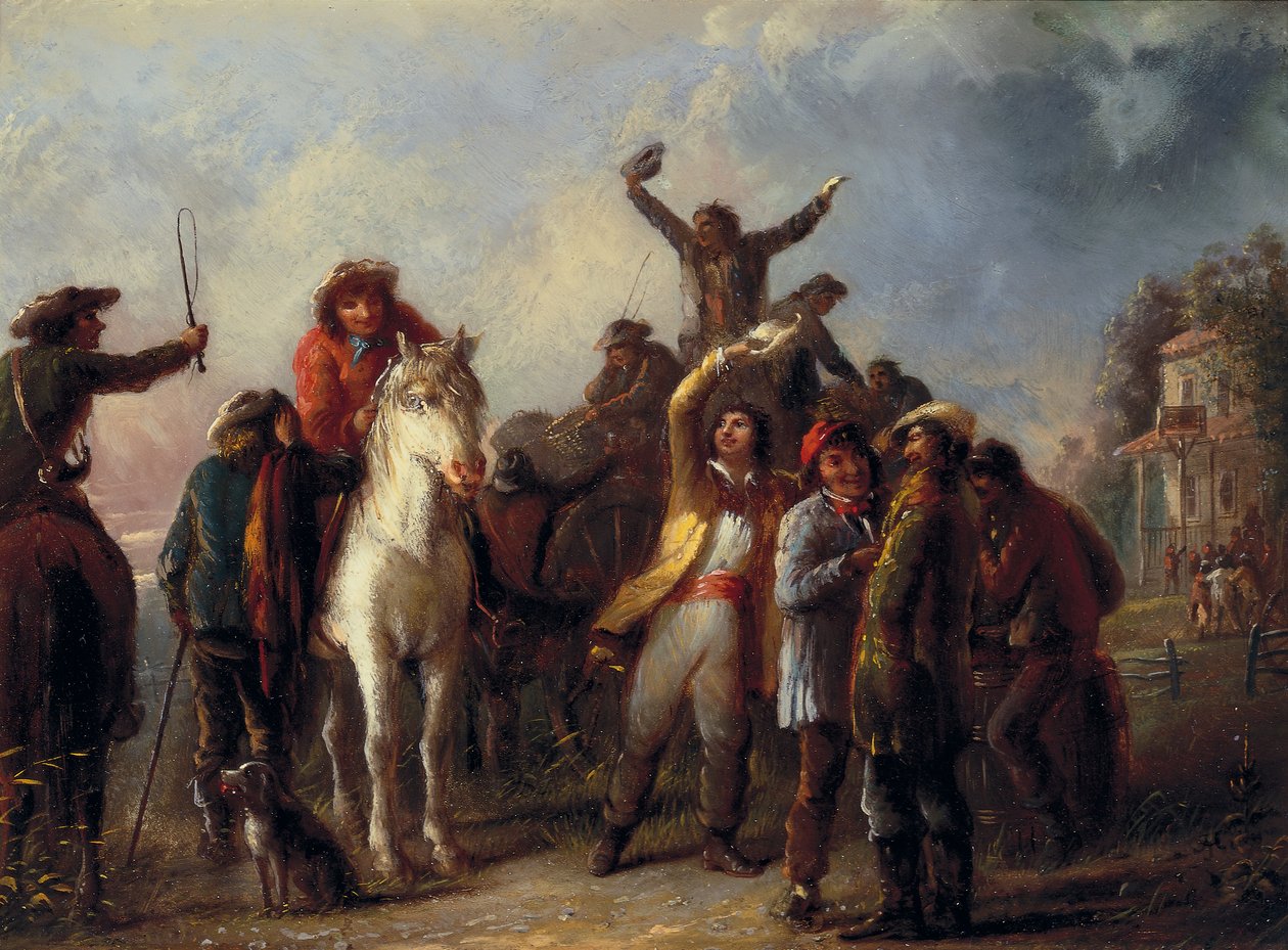 Election Scene, Catonsville, Baltimore County, c.1860 (oil on academy board) by Alfred Jacob Miller