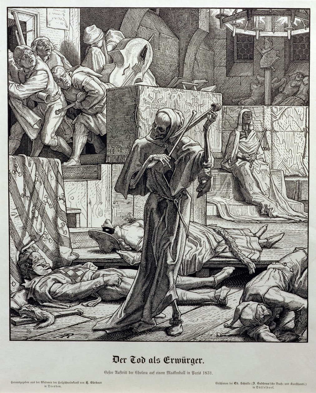 ಕೊಲೆಗಾರನಾಗಿ ಮರಣ, 1851 (ಮರದ ಕೆತ್ತನೆ) ಟರ್ಕಿ by Alfred Rethel