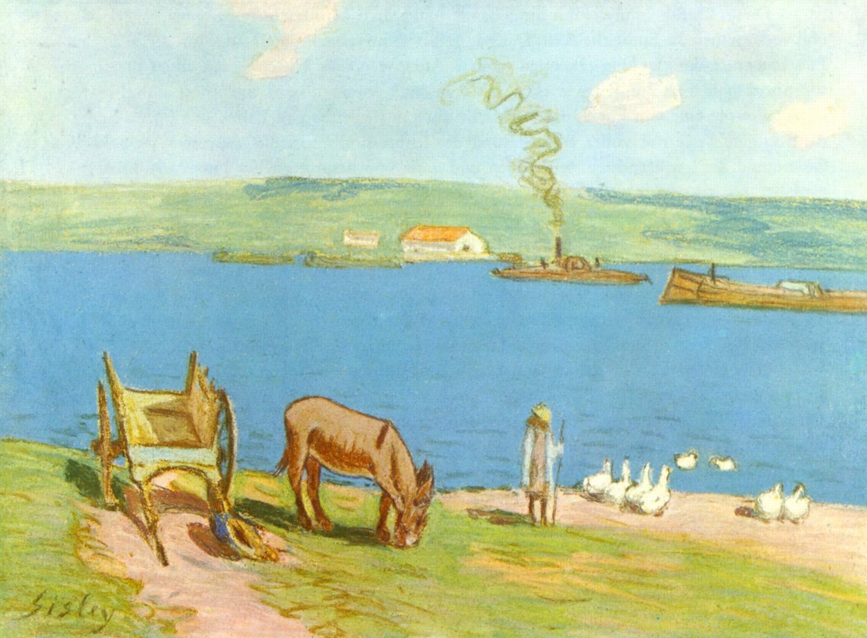 nehir kıyısı by Alfred Sisley