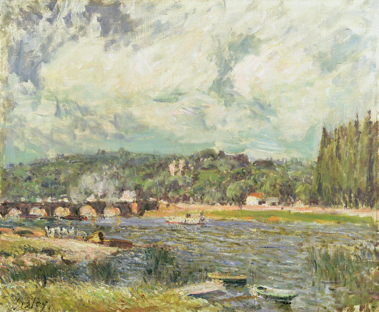 Sevr Köprüsü, 1877 dolayları by Alfred Sisley