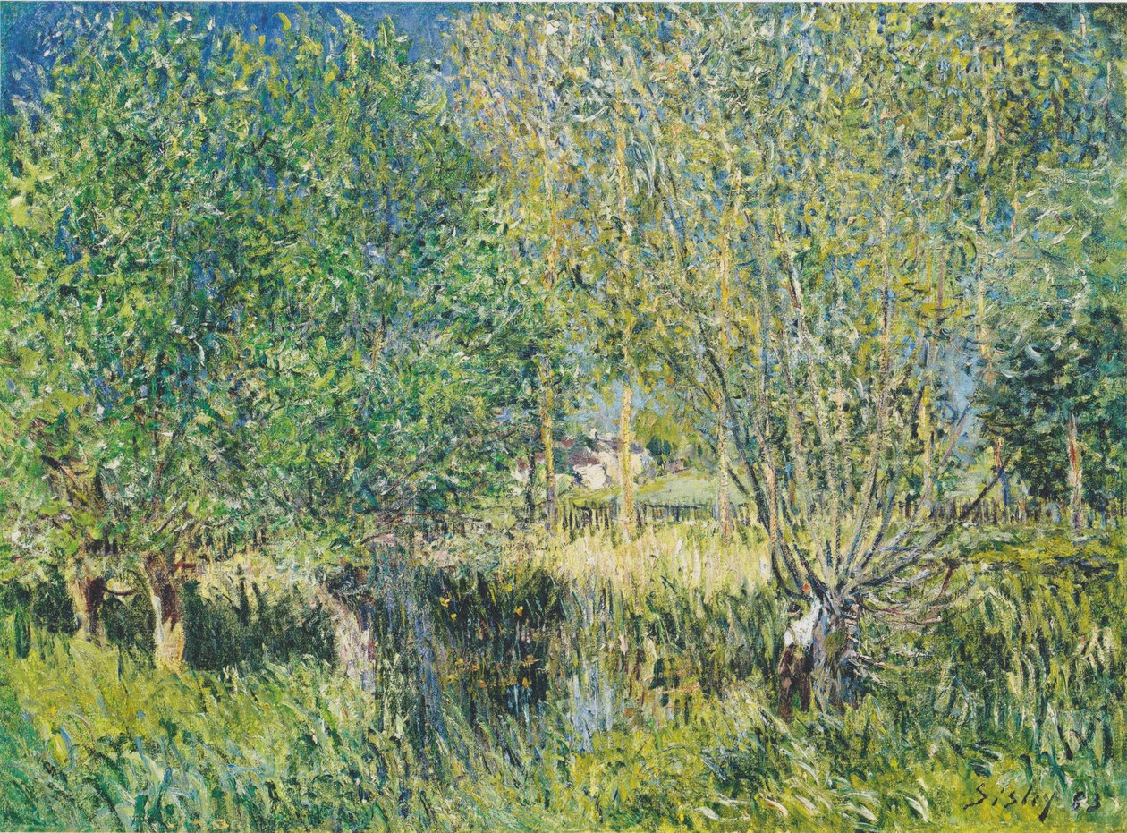 Orvanne kıyısındaki söğütler by Alfred Sisley