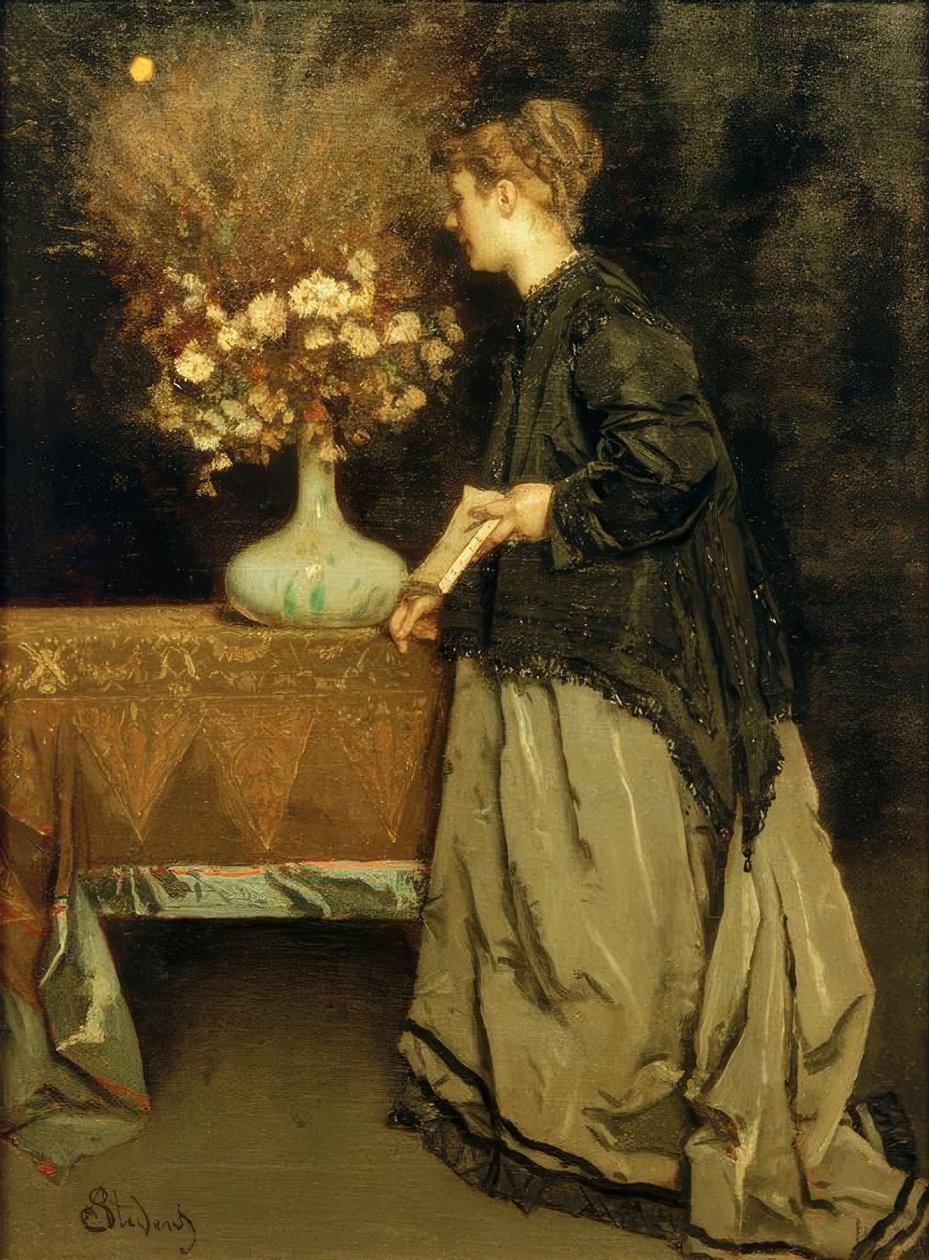 A.Stevens, Herbstblumen by Alfred Emile Stevens