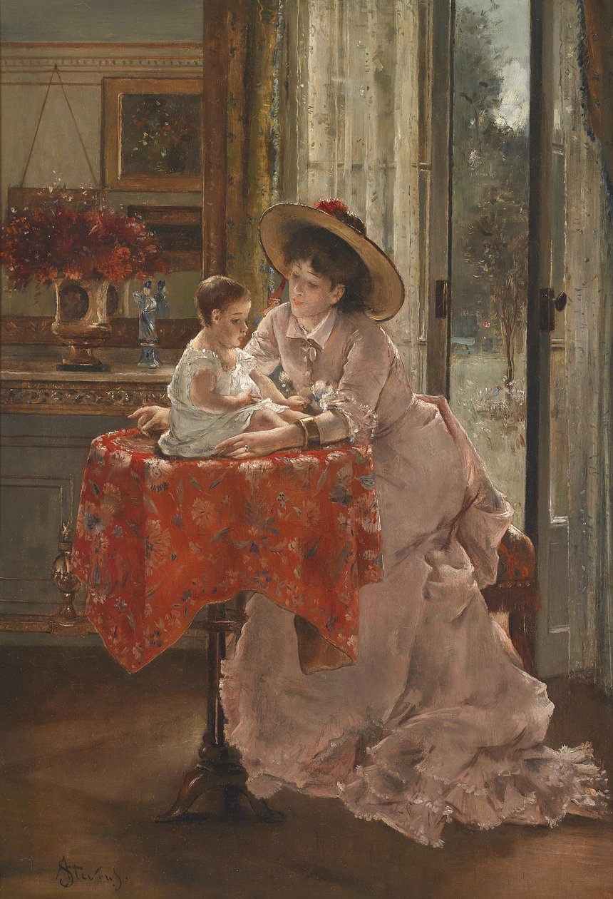 mutlu anne by Alfred Emile Stevens