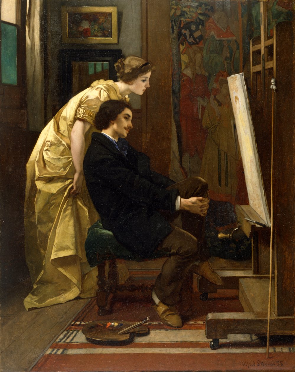 Ressam ve Modeli by Alfred Emile Stevens