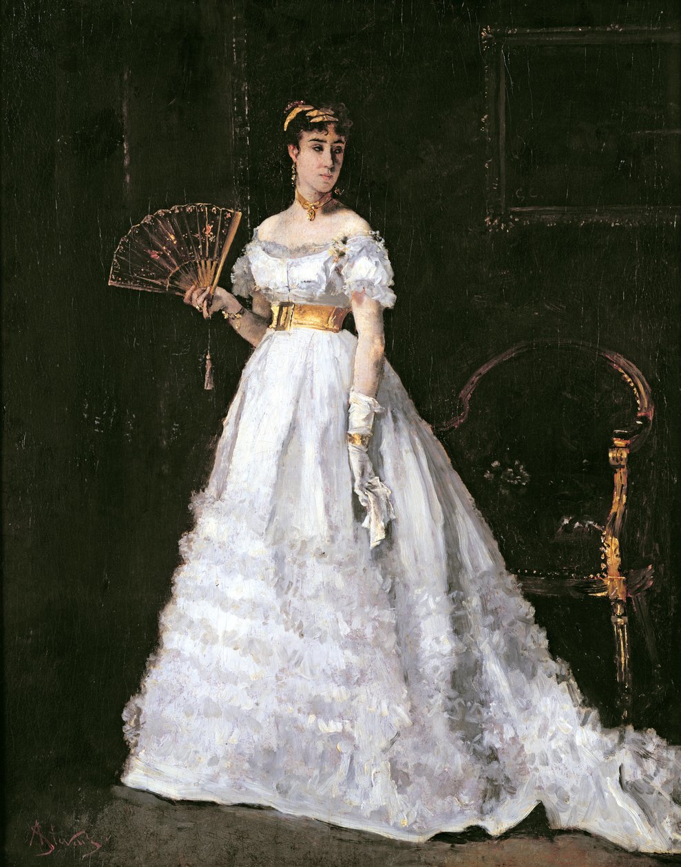 Beyazlı Kadın by Alfred Emile Stevens