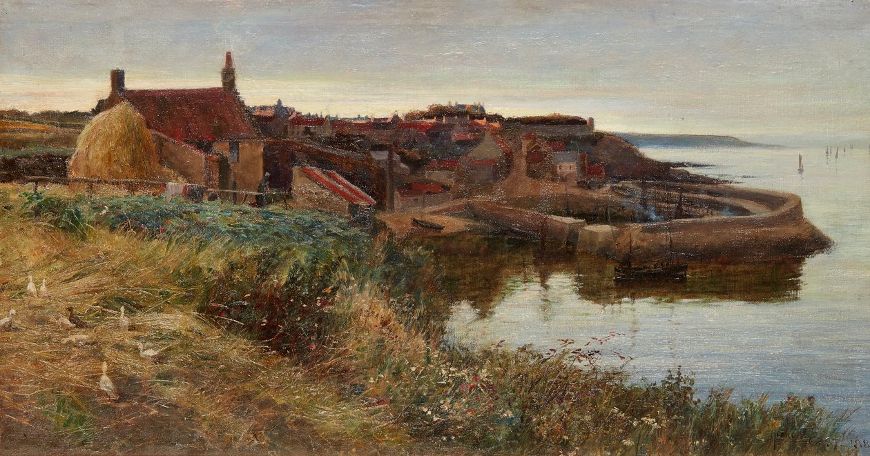 Alacakaranlıkta Crail Limanı (tuval üzerine yağlı boya) by Alfred East