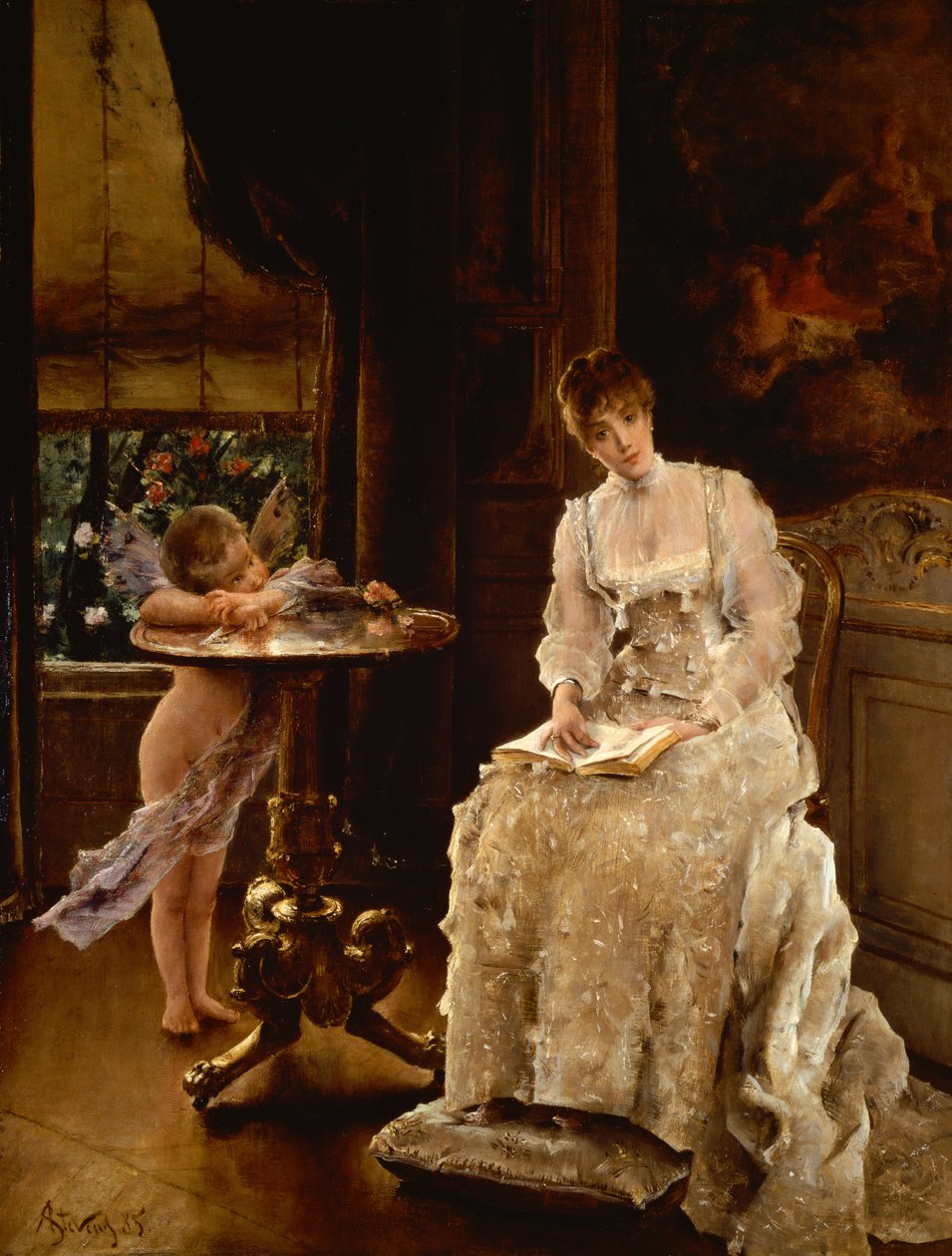 Gündüz rüyası (yağ) by Alfred Emile Stevens