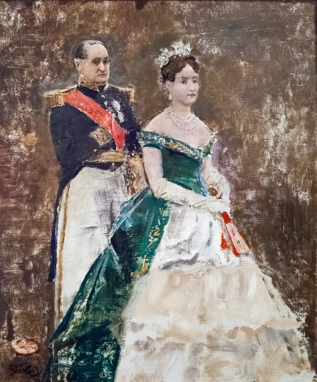 Jerome Bonaparte ve kızı Mathilde by Alfred Emile Stevens
