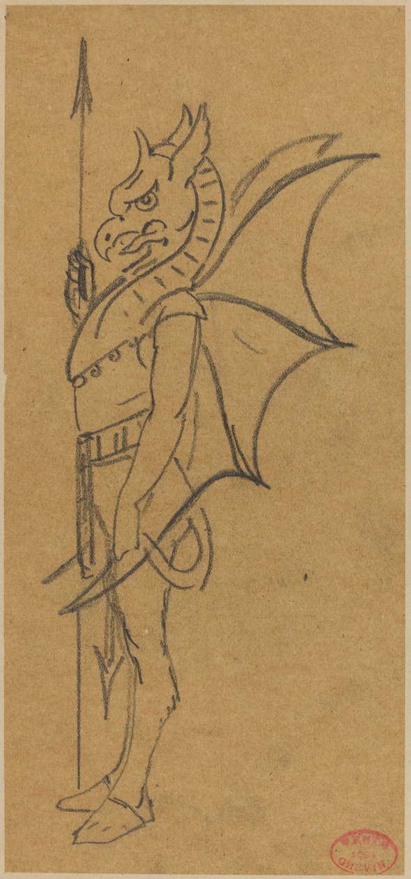 Bir Griffin Gibi Giyinmiş Figür by Alfred Grevin