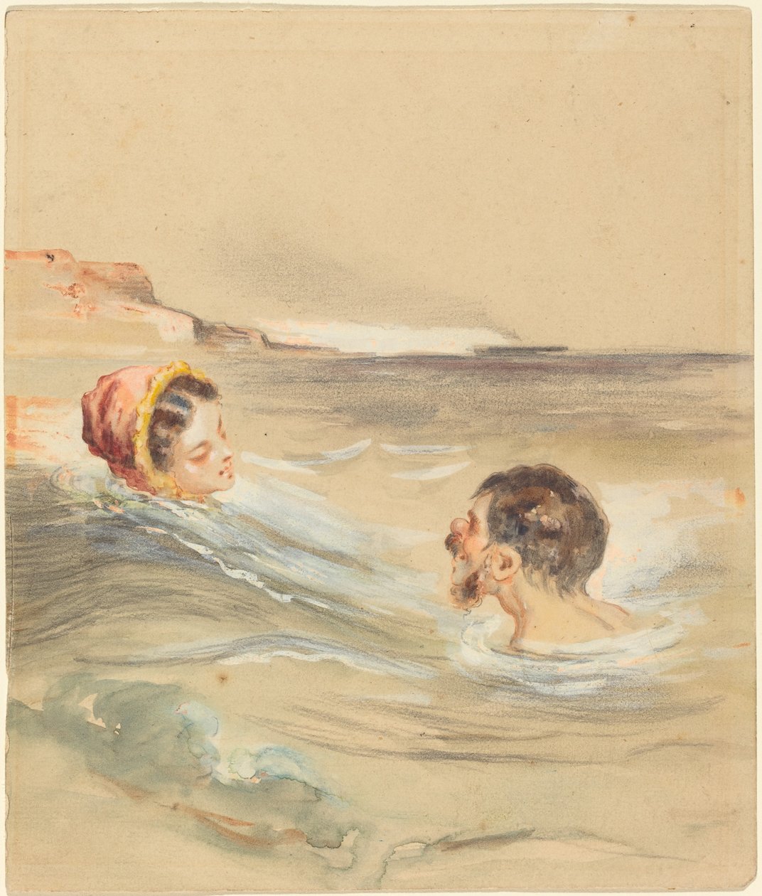 Erkek ve Kadın Yıkananlar by Alfred Grevin