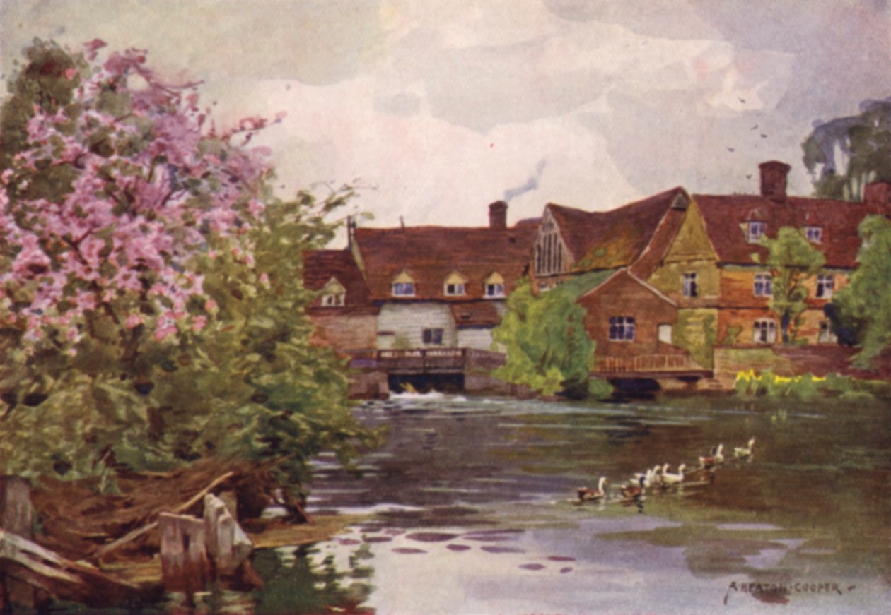 Flatford Mill, Doğu Bergholt, Suffolk by Alfred Heaton Cooper