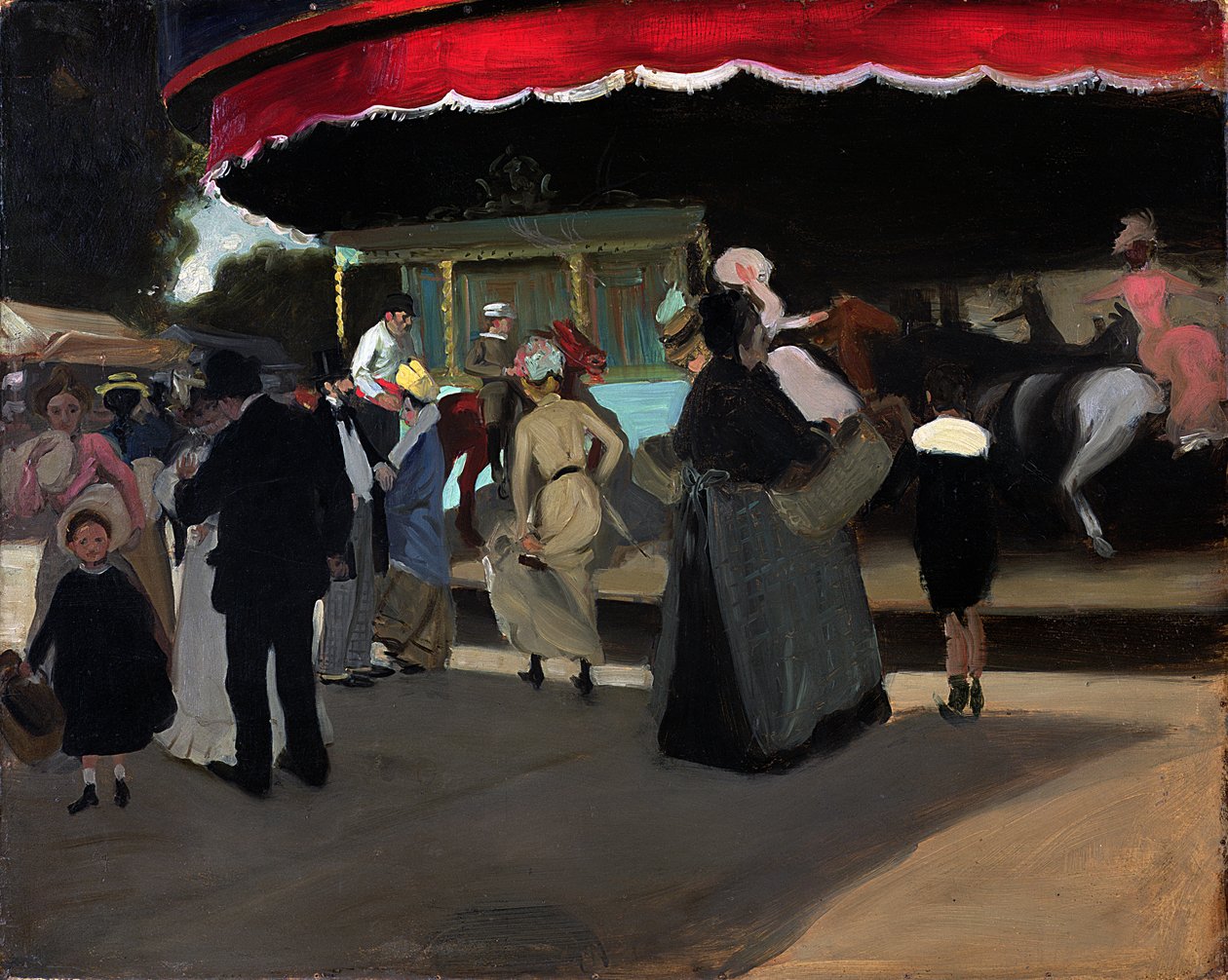 Carrousel, c.1904 (karton üzerine yağlı boya) by Alfred Henry Maurer