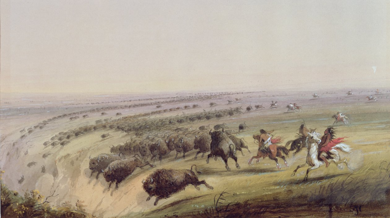 Bufalo Avı, 1837 by Alfred Jacob Miller
