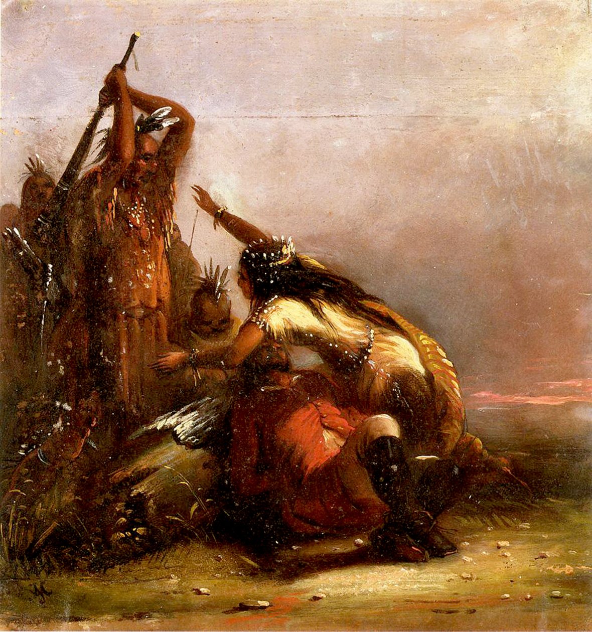 Pocahontas (kağıt üzeri yağlı) by Alfred Jacob Miller