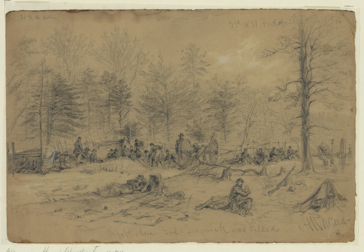 Genl nerede nokta. Sedgwick öldürüldü by Alfred Rudolph Waud
