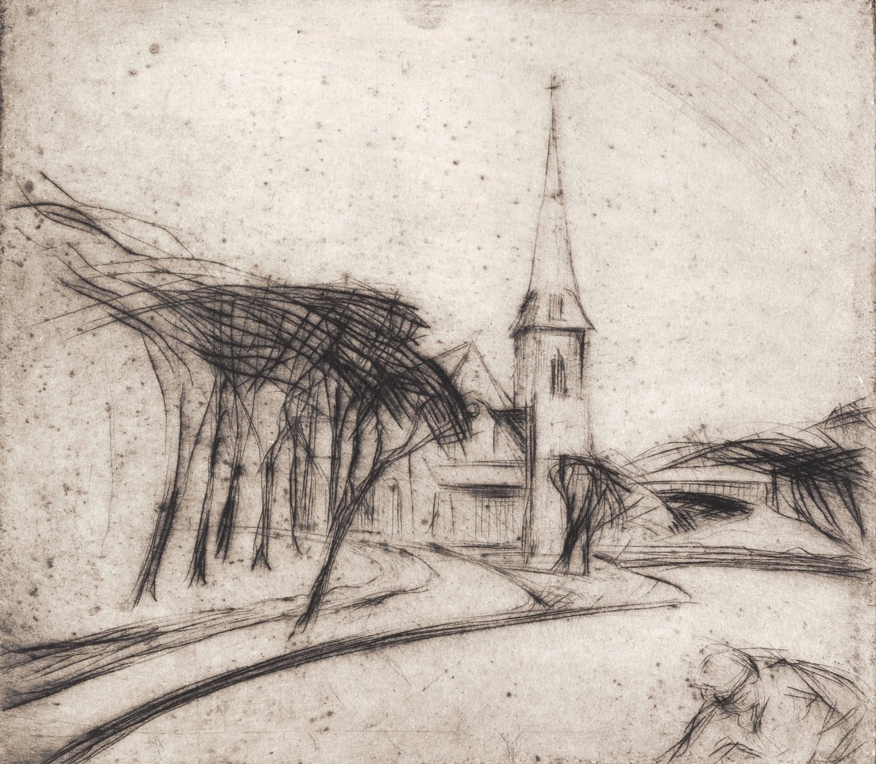 Kilise ile yol by Alfred Simonsen